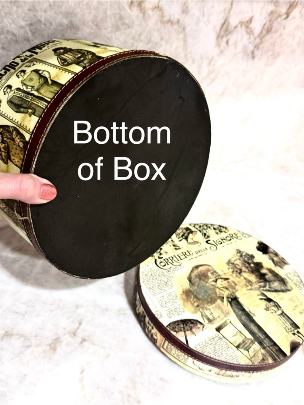 💖 Wooden Round Curio Box, Parisian Theme, 8.5” x 6” - Picture 8 of 15